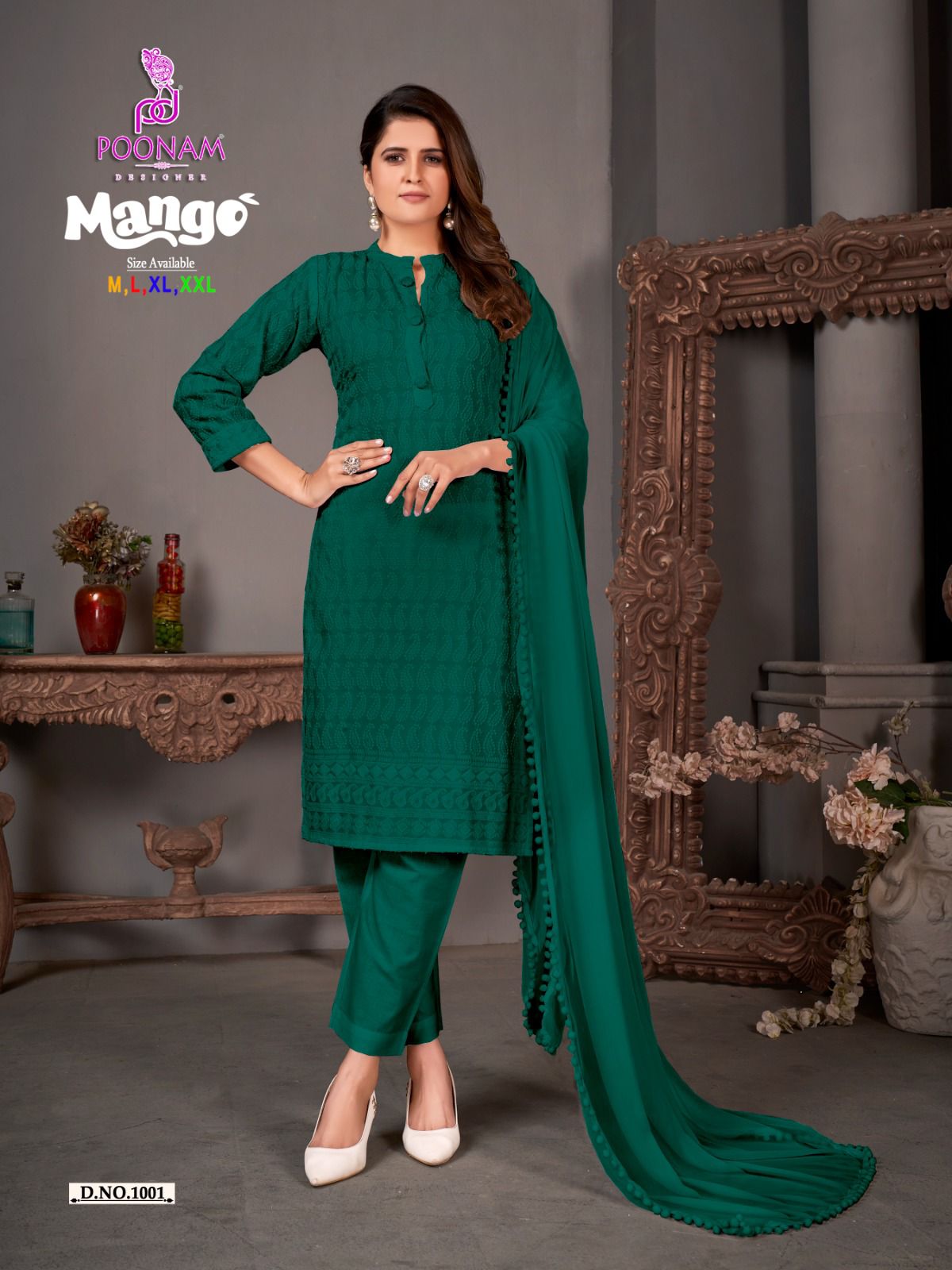 Mango Chikankari By Poonam Readymade Salwar Kameez Catalog
